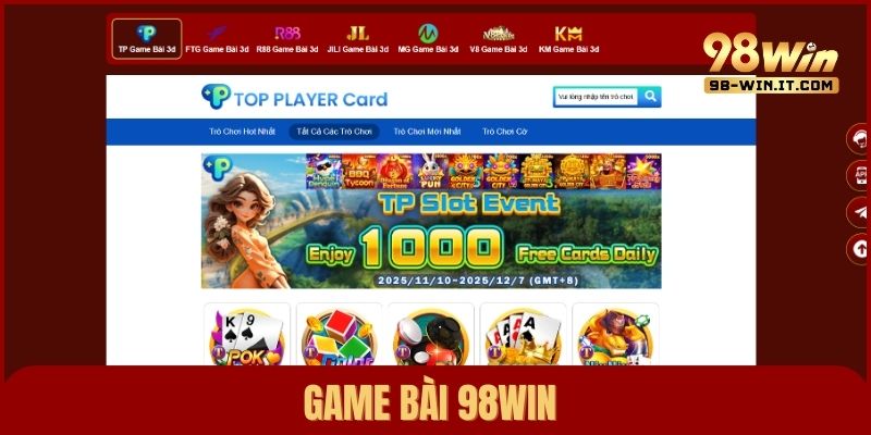 Game bài gồm danh sách trò đánh bài quen thuộc tại Việt Nam