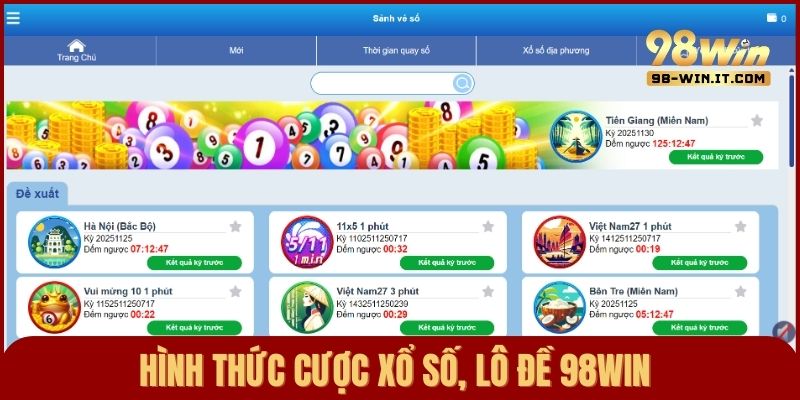 Những hình thức đặt cược lô đề trên 98win đang phổ biến nhất
