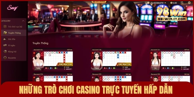 Những trò chơi casino live được yêu thích nhất trên sảnh cược hiện nay